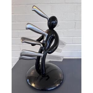 Raffaele Iannello "Ex" Black Voodoo Knife Set  Modern Block with 5 Knives